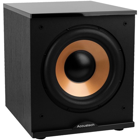 BIC AMERICA Acoustech Front-Firing 500W 12" Powered Subwoofer w/Black Lacquer Top H-100II